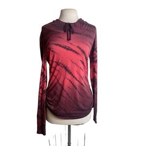 Halcyon Bebe M hooded long sleeve pullover tunic w/ruched sides